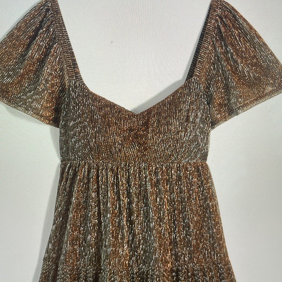 Emily Mini Dress in Lurex Plisse - Picture 4 of 12